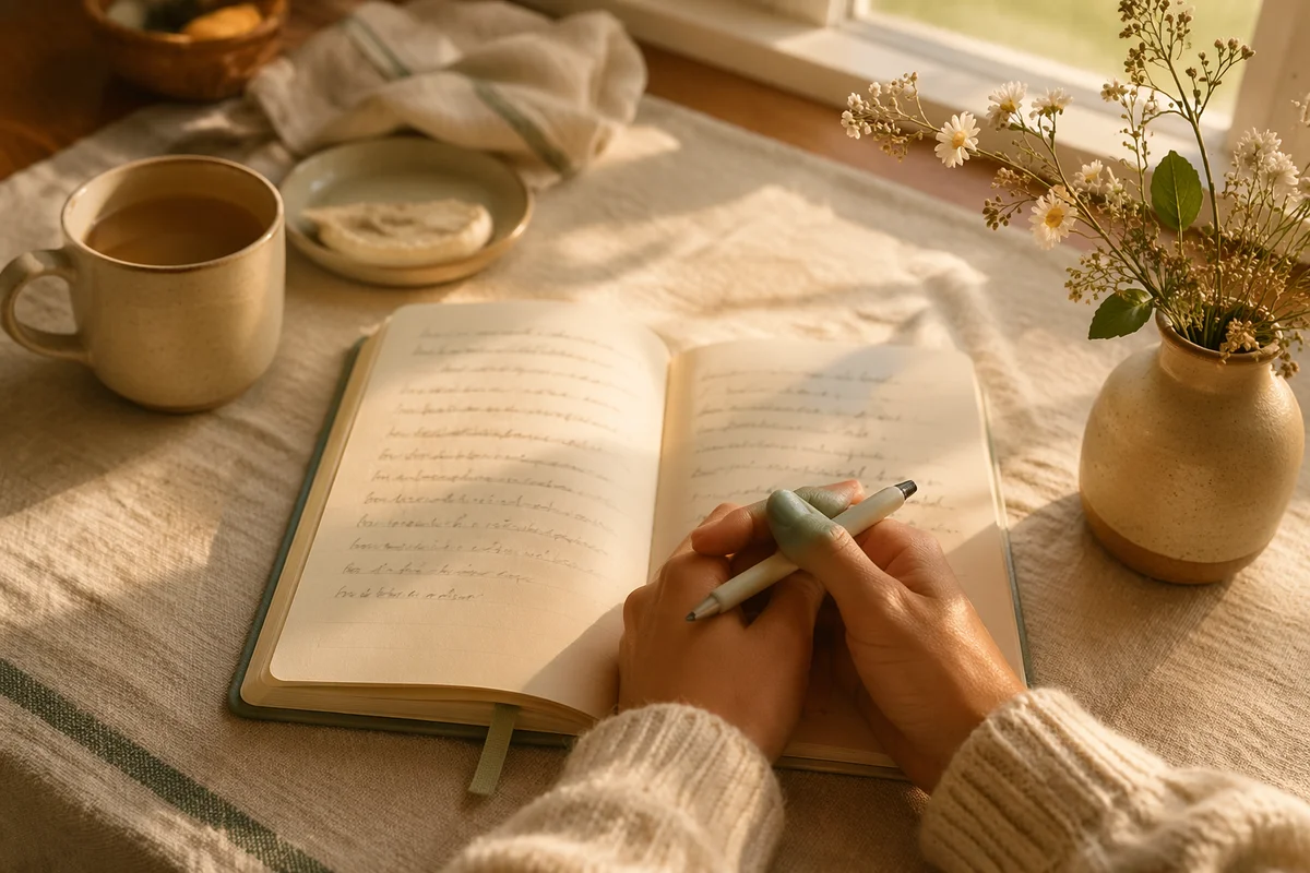 Morning Scripture Notebook on Kitchen Table