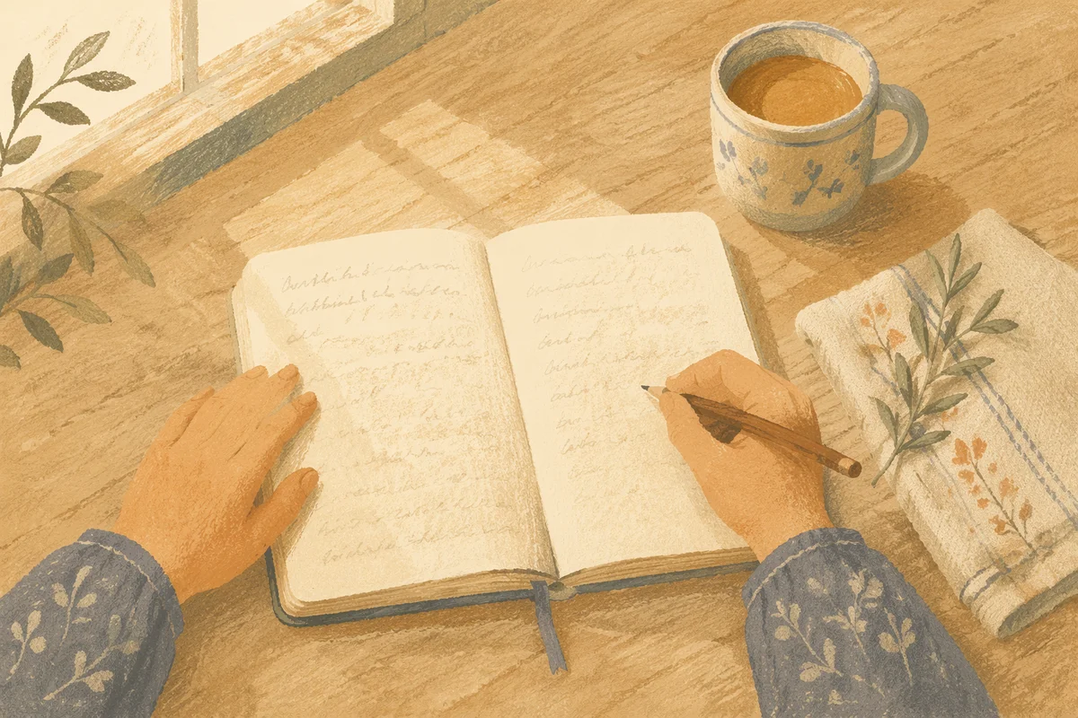 Morning Scripture Notebook on Cozy Kitchen Table
