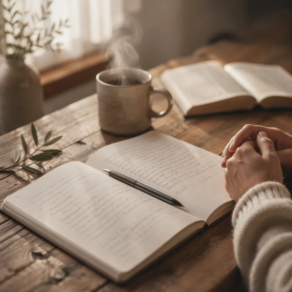 Morning Scripture Notes on Oak Table