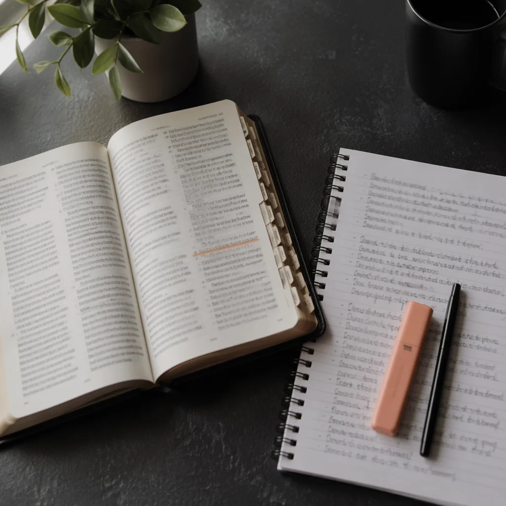 Morning Scripture Notes Flat Lay