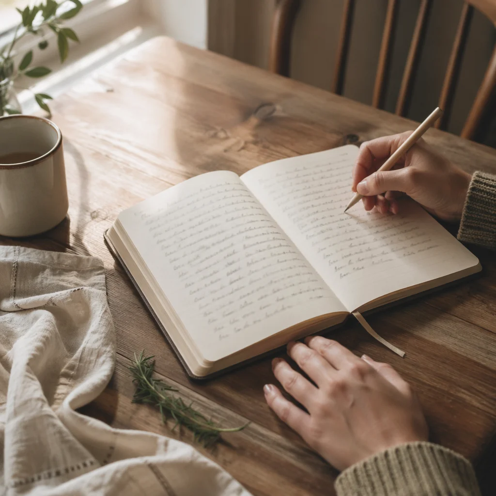 Morning Scripture Notes on Cozy Kitchen Table