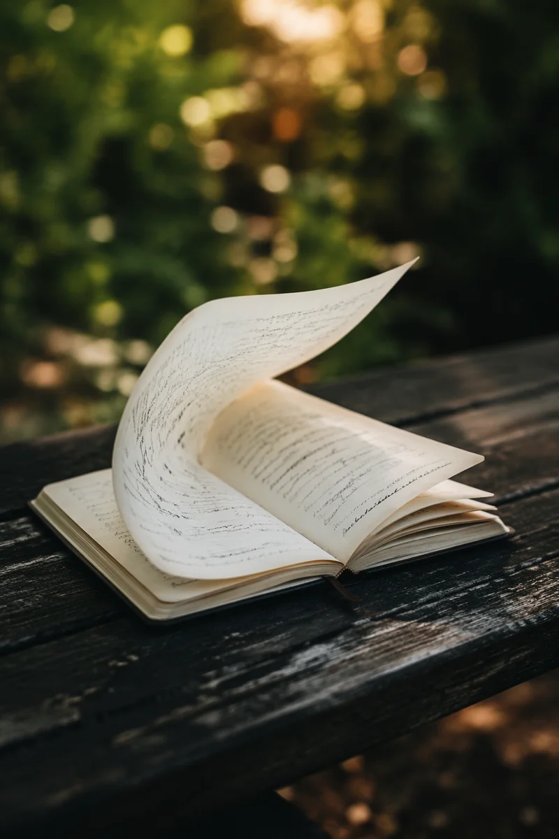 Open Notebook with Handwritten Scripture Notes