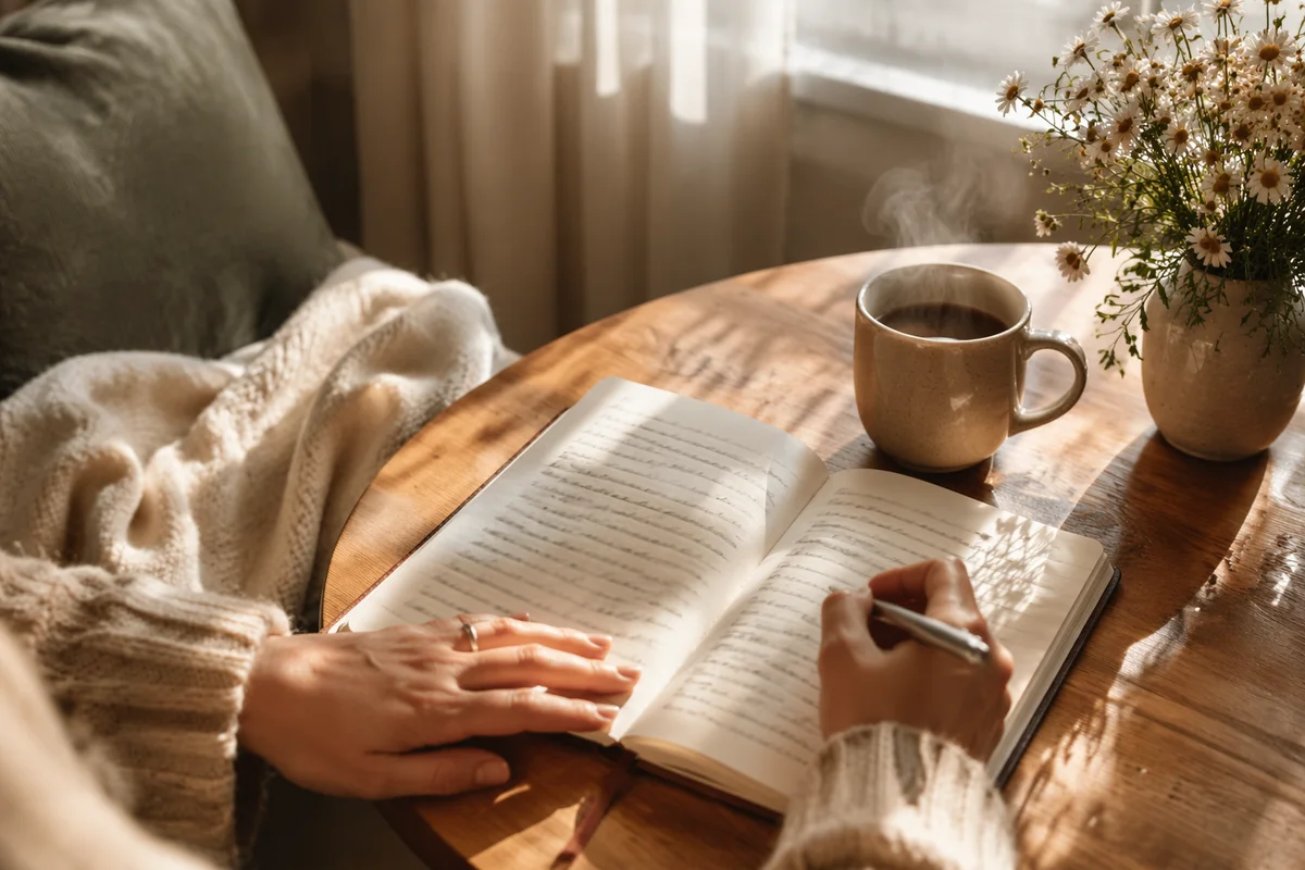 Quiet Morning Scripture Notebook and Coffee