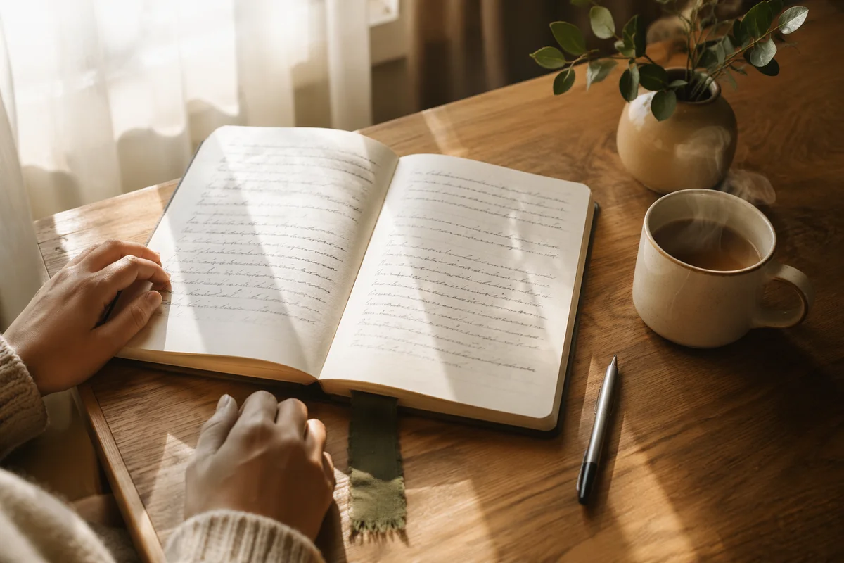 Quiet Morning Scripture Study Notebook Scene