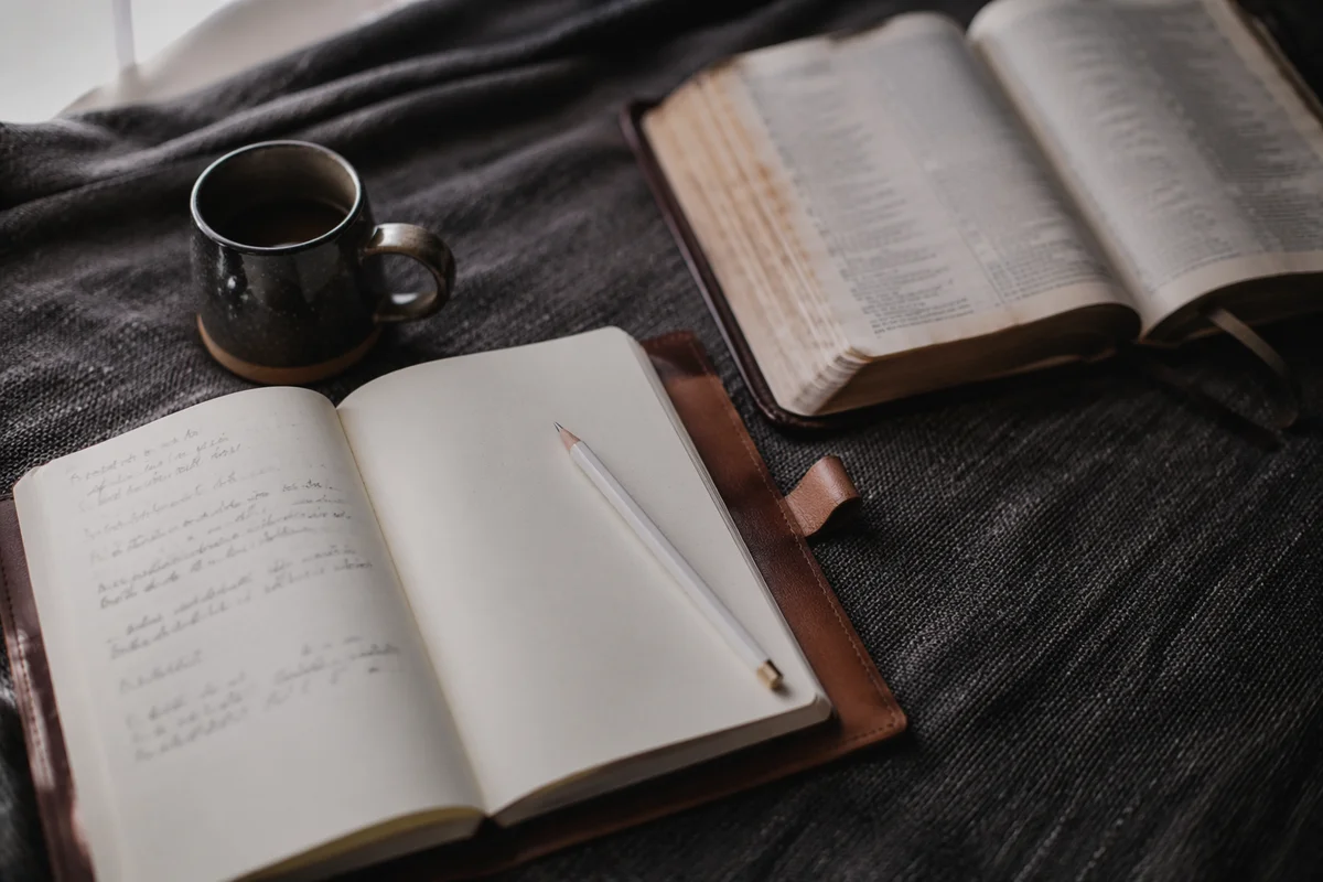 Open Notebook With Handwritten Scripture Notes