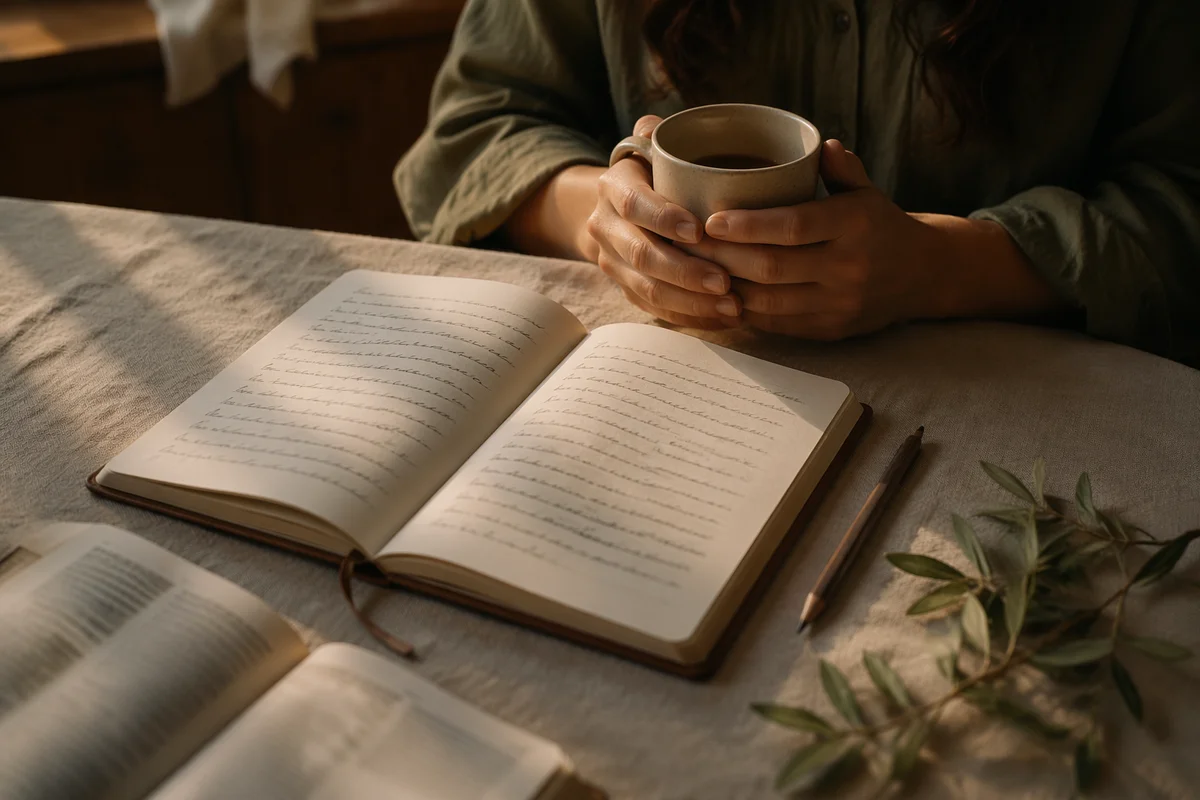 Morning Scripture Notebook with Coffee