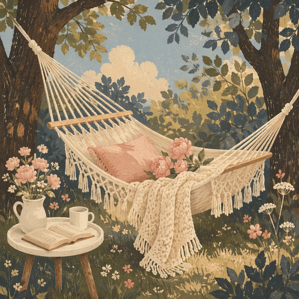 Peaceful Garden Hammock Reading Nook