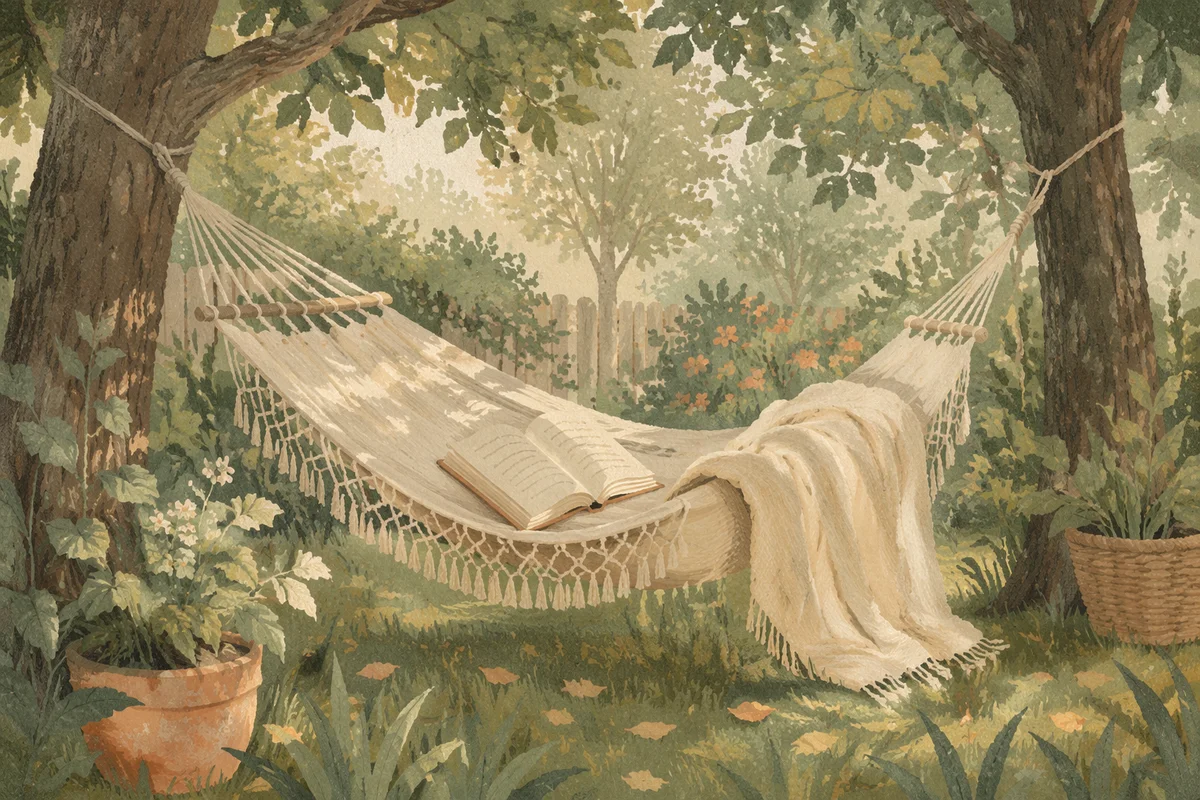 Peaceful Backyard Hammock Reading Retreat
