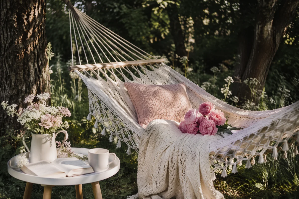 Quiet Garden Hammock Reading Nook