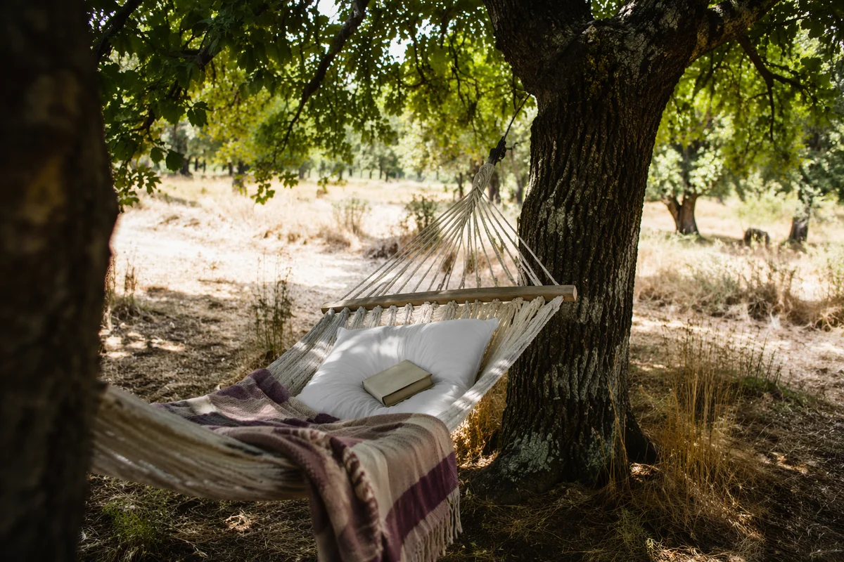 Peaceful Outdoor Hammock Reading Nook
