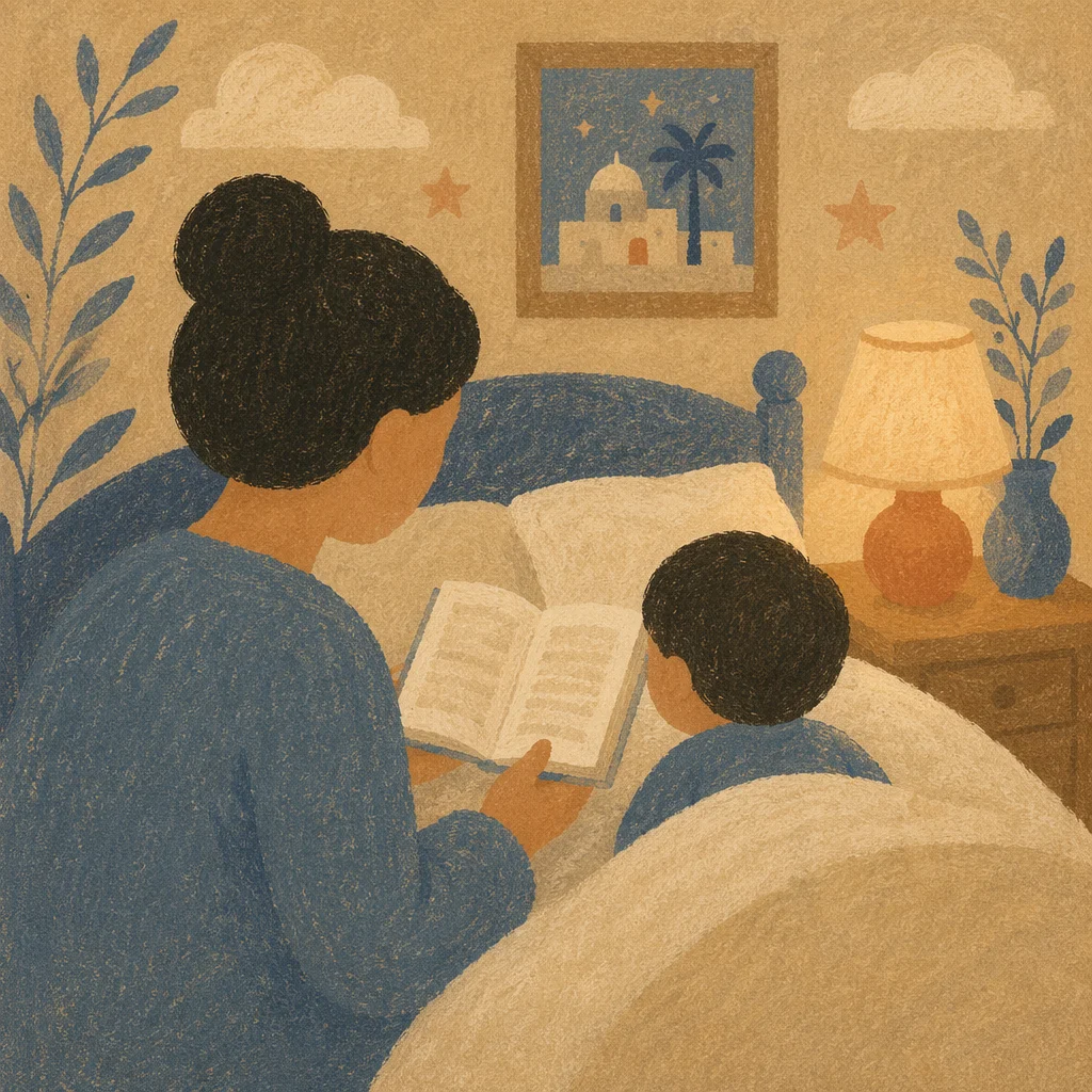 Bedtime Bible Reading With Parent and Child