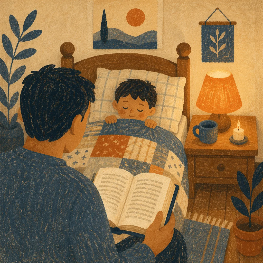 Bedtime Bible Reading With Parent and Child