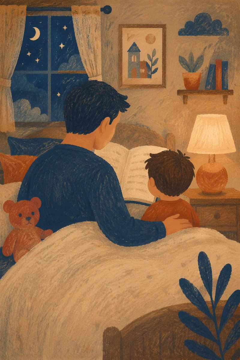 Parent Reading Bible at Bedtime
