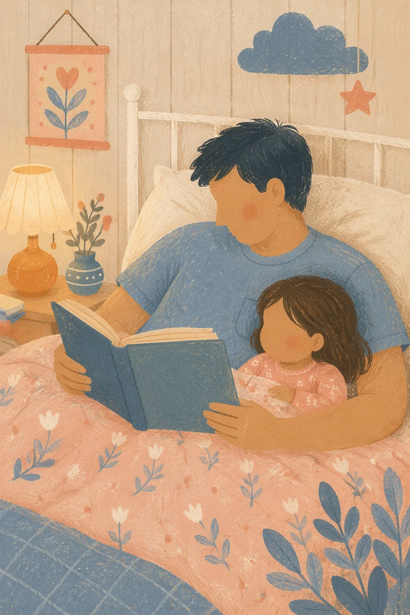 Parent Reading Bible at Child Bedtime
