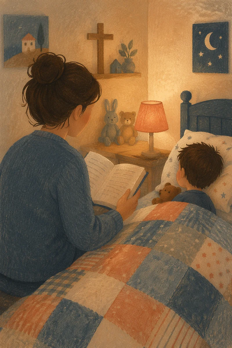 Parent Reading Bible at Bedtime