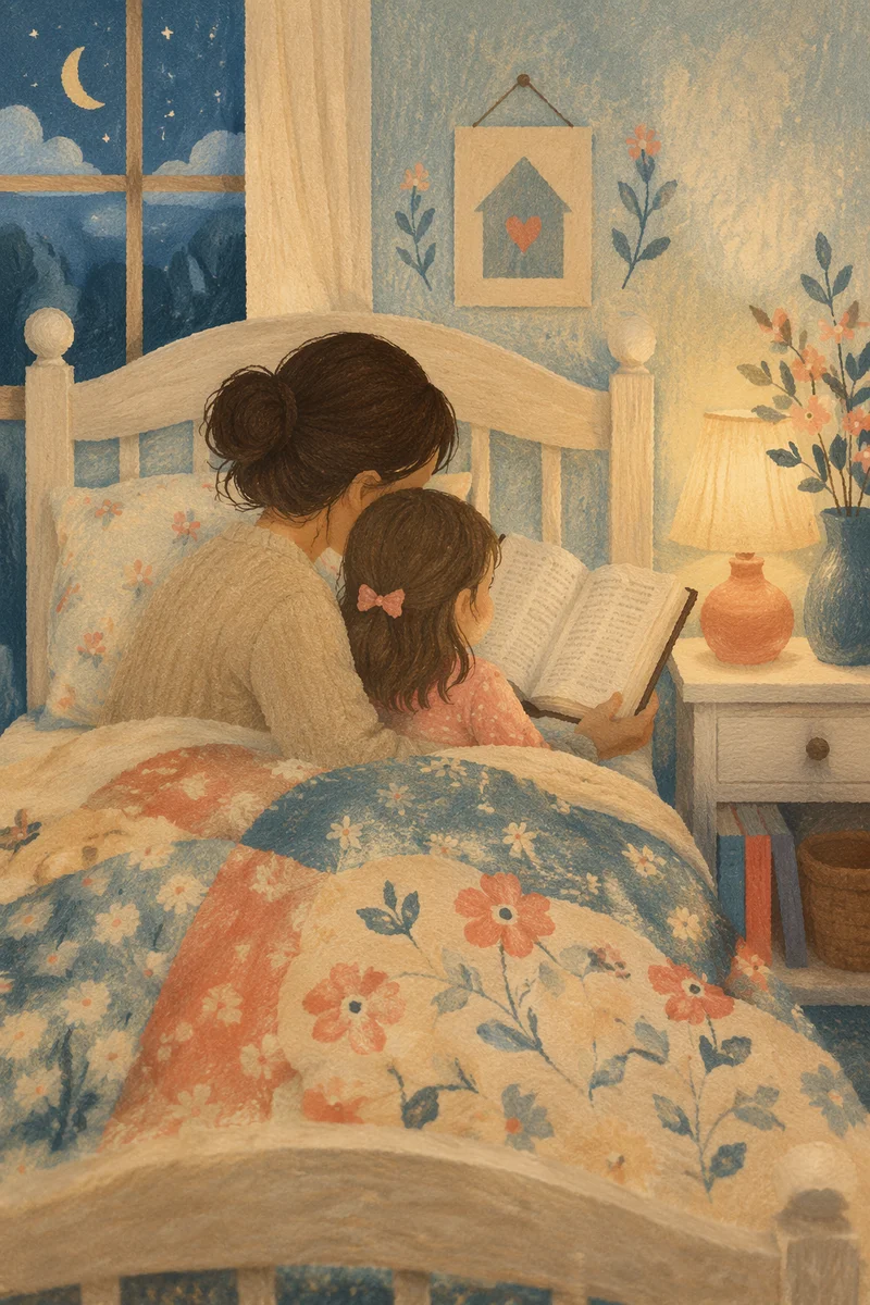 Cozy Bedtime Bible Reading with Child