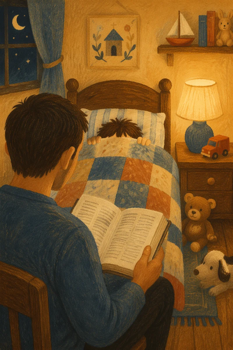 Bedtime Bible Reading with Parent and Child