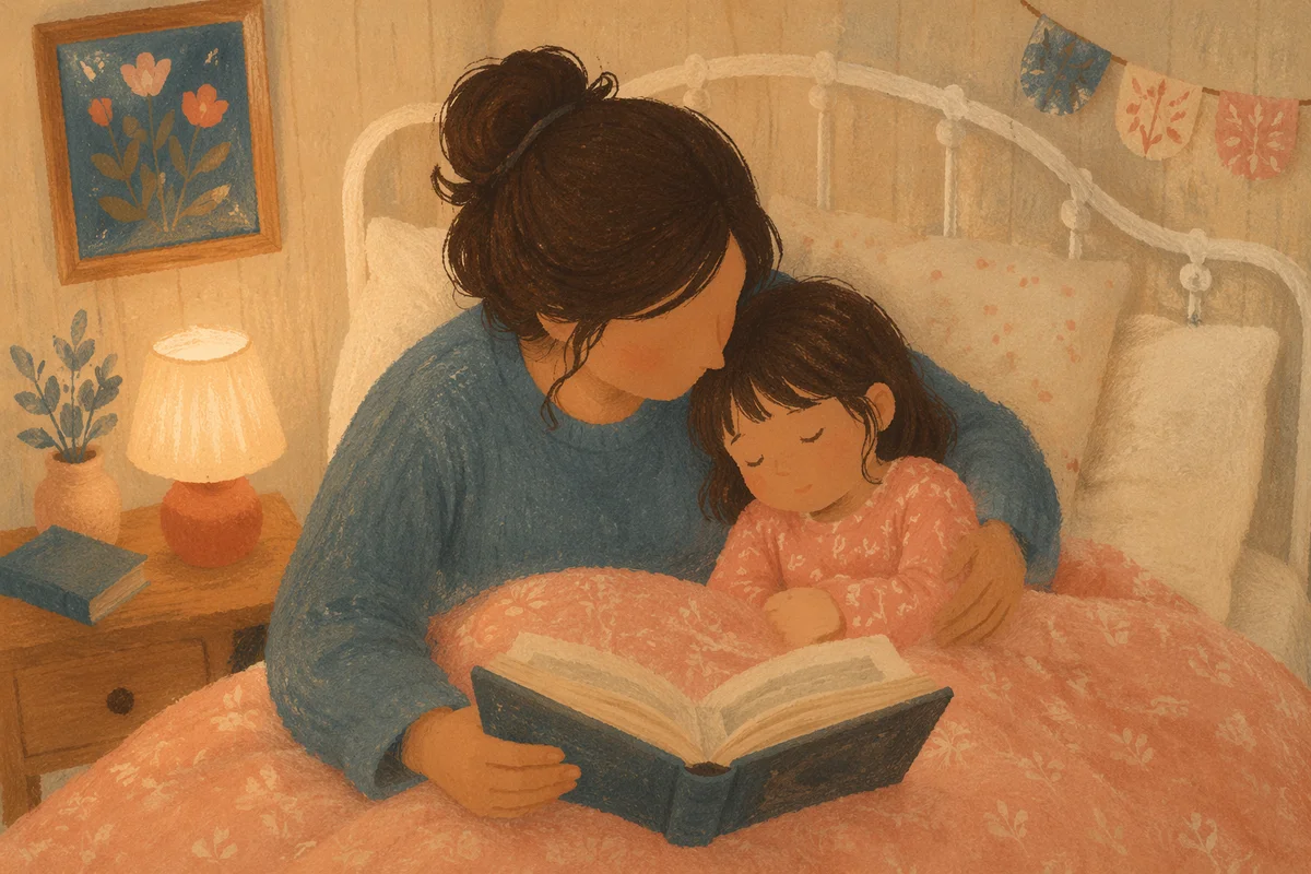 Parent Reading Bible at Bedtime