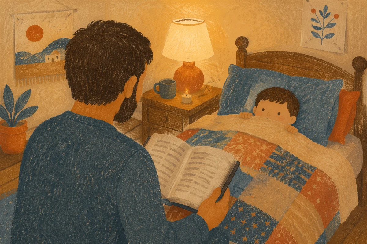 Bedtime Bible Reading with Parent and Child