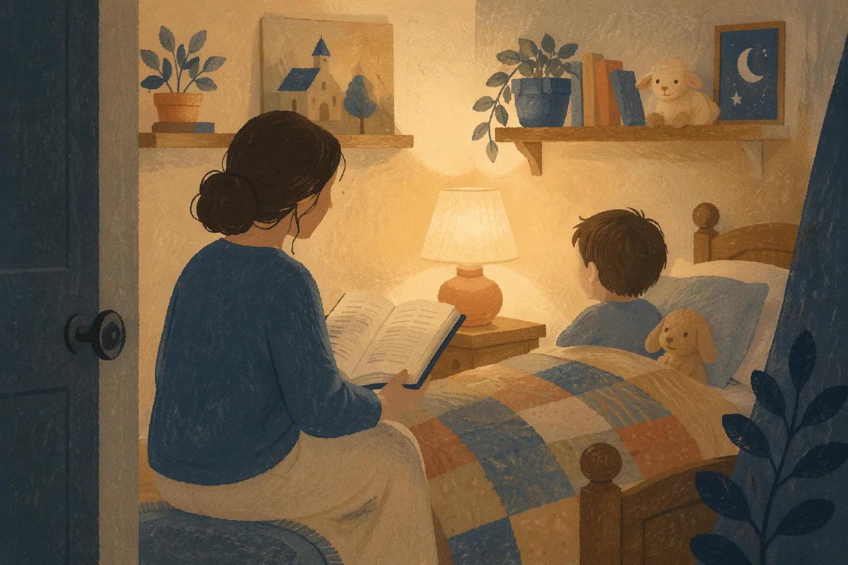 Peaceful Bedtime Bible Reading with Child