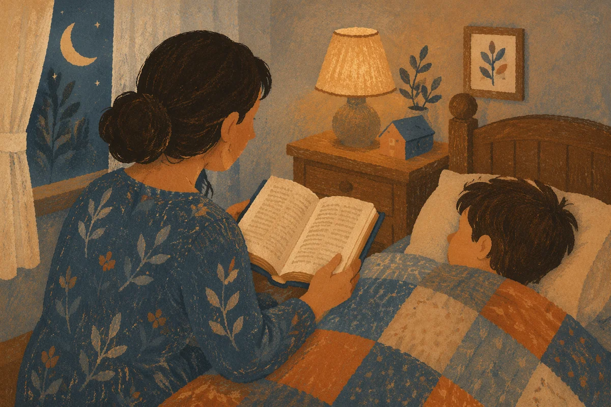 Bedtime Bible Reading with Parent and Child