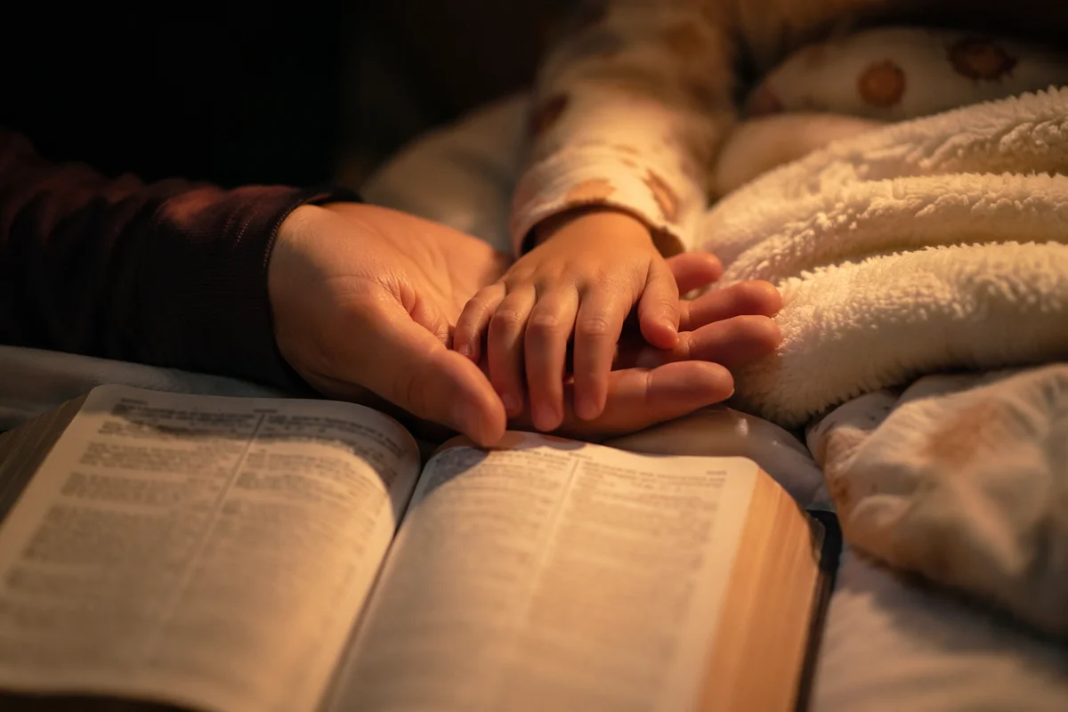 Bedtime Bible Reading with Parent and Child