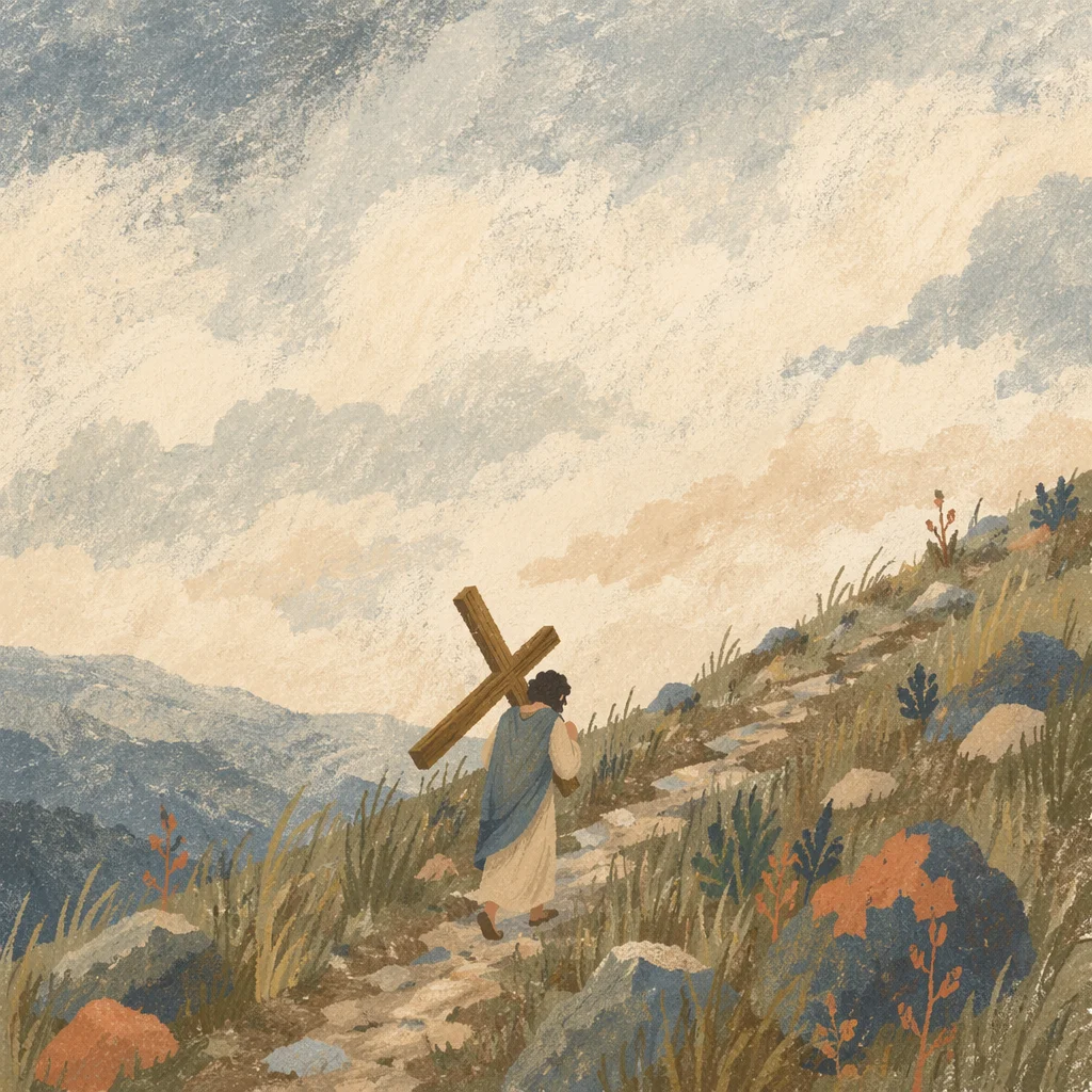 Solitary Cross Bearer on Hillside