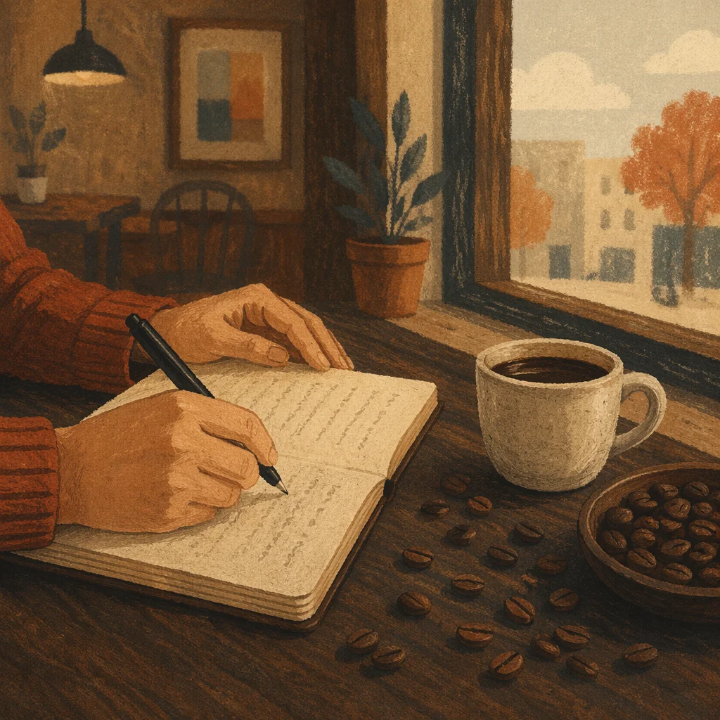 Cozy Coffee Shop Morning Journaling