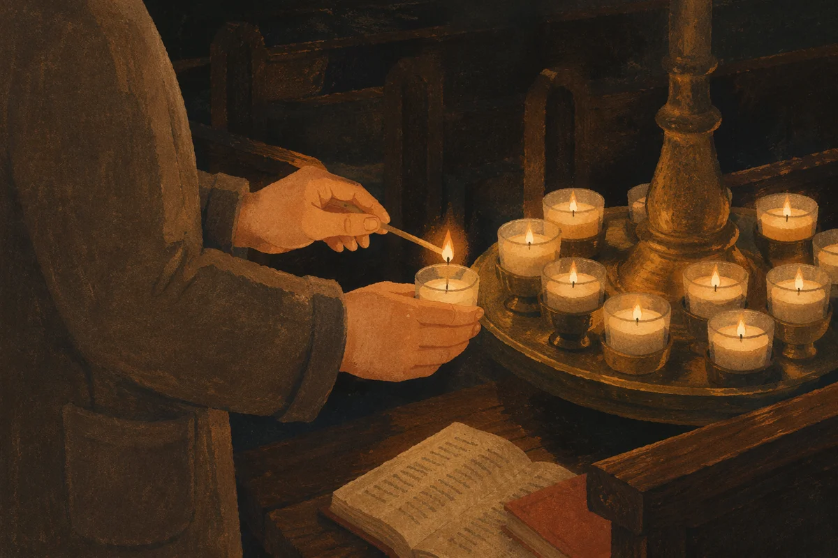 Lighting a Candle in a Quiet Chapel