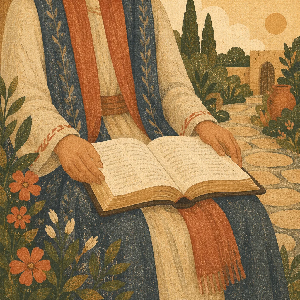 Peaceful Bible Meditation in Garden
