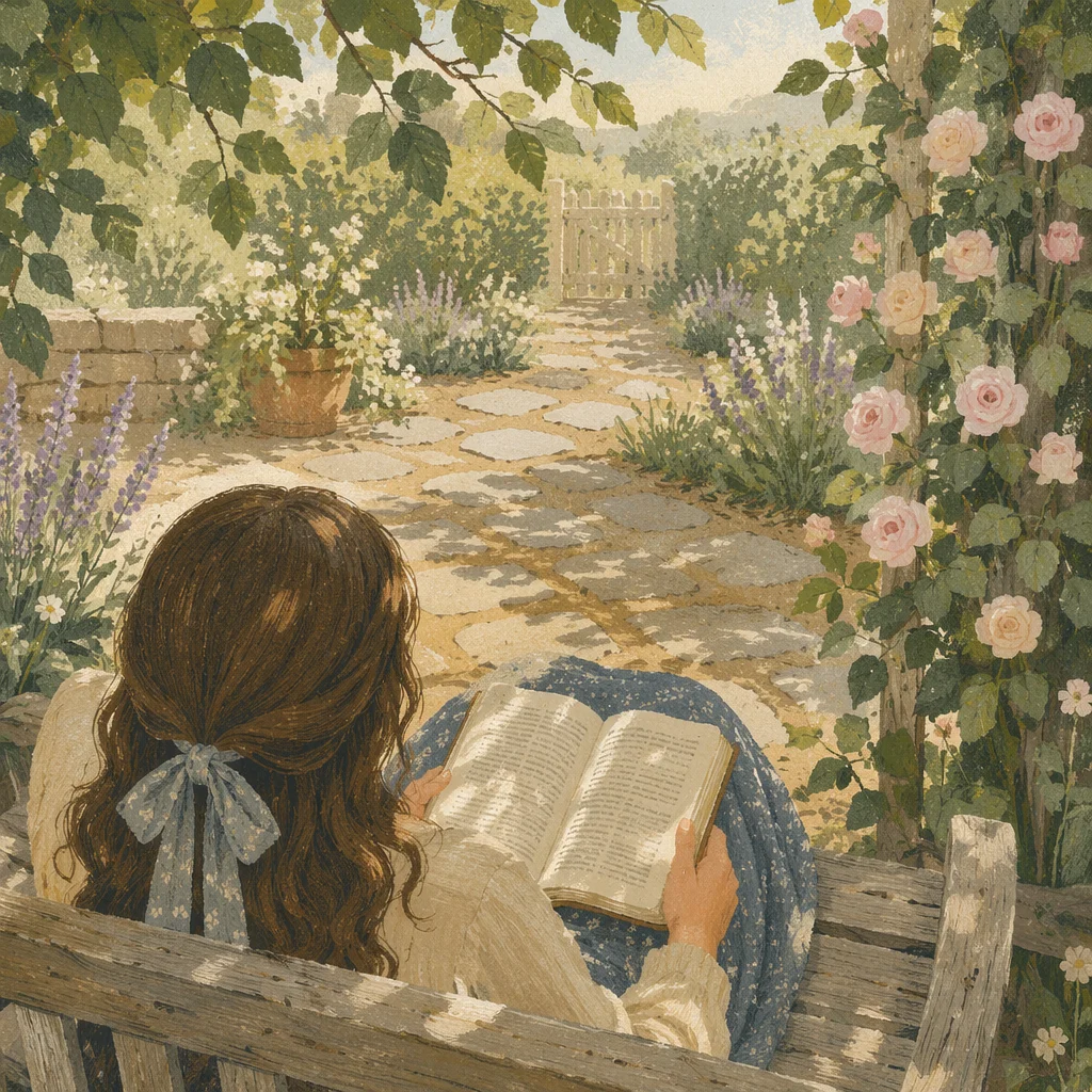 Quiet Bible Meditation in Spring Garden