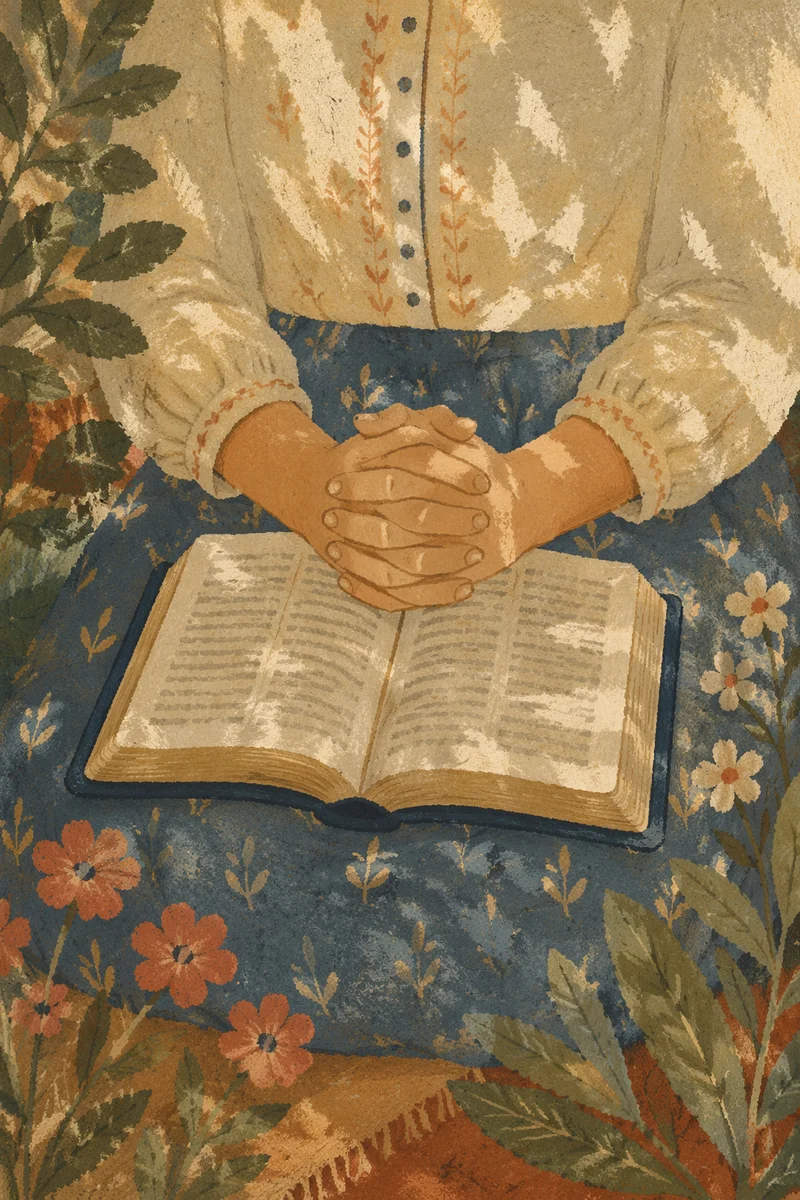 Quiet Garden Prayer With Open Bible