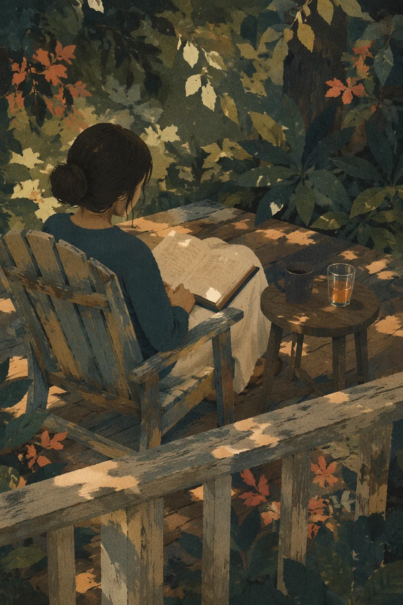 Quiet Bible Meditation on Garden Deck