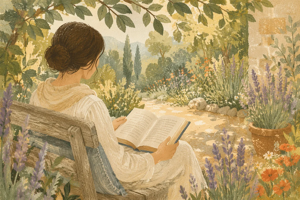 Quiet Bible Meditation on a Garden Bench