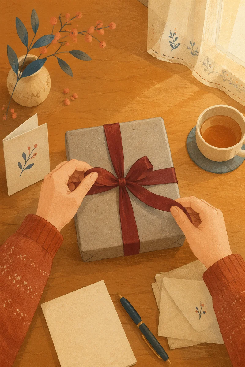 Joyful Hands Opening Burgundy Gift Box