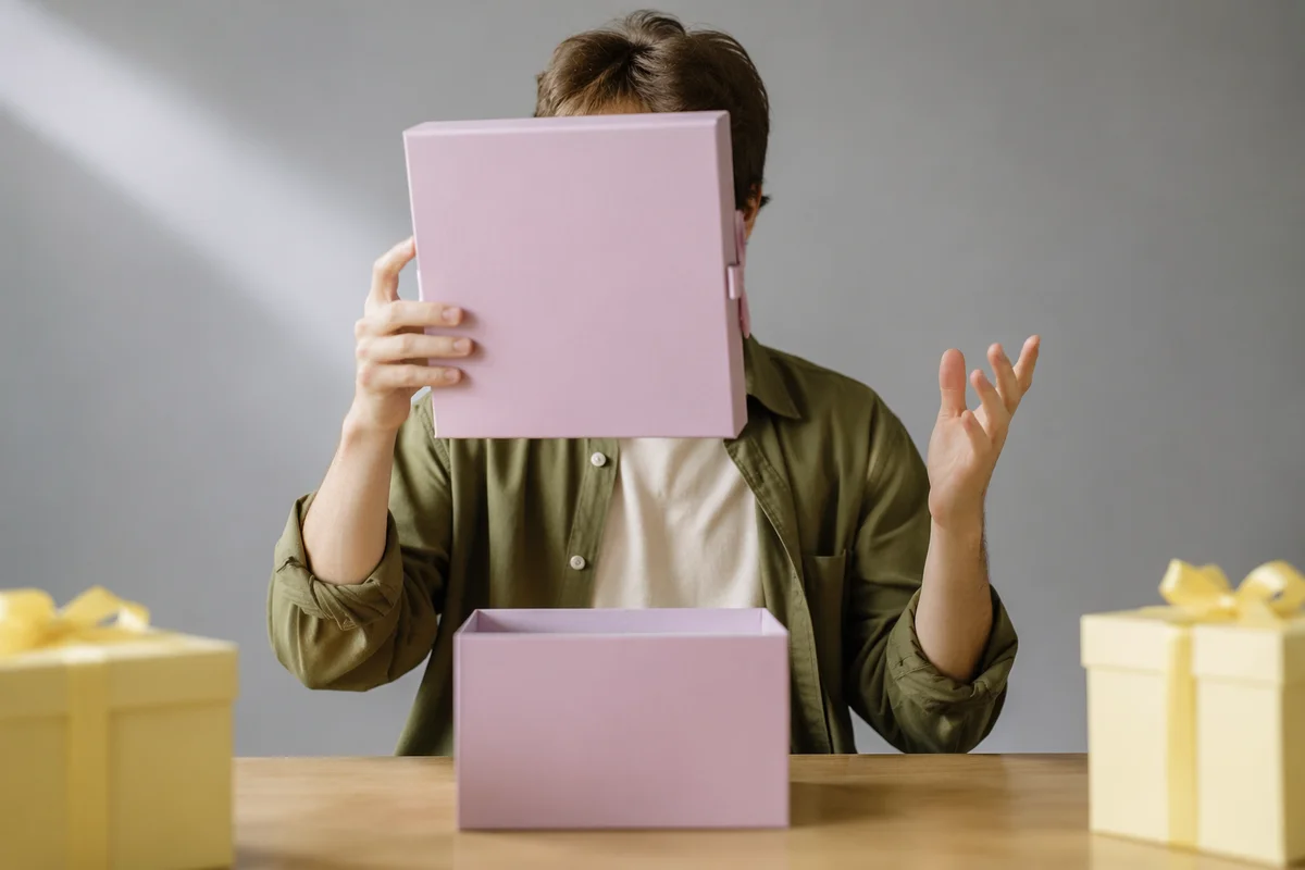 Joyful Surprise Gift Box Opening Moment