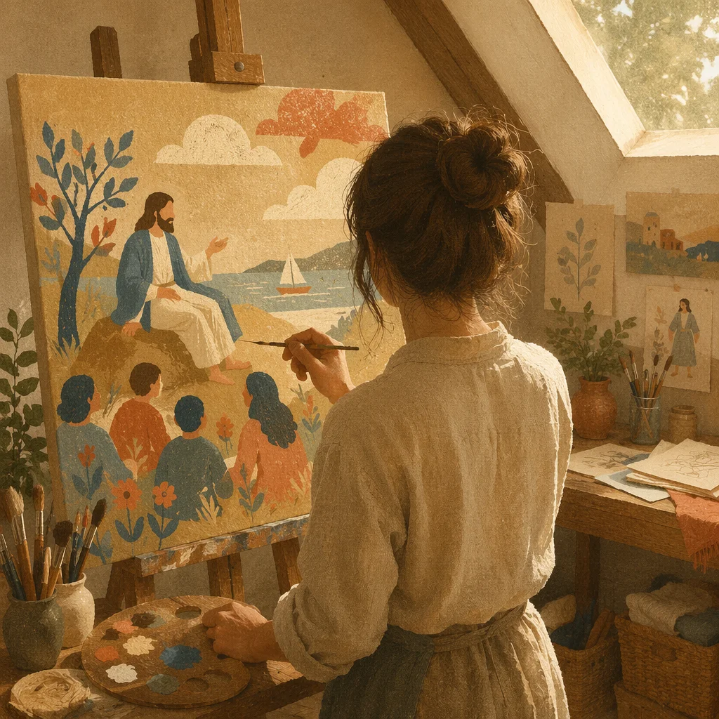Quiet Morning Painting in Attic Studio