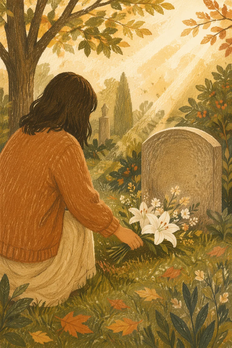 Flowers Placed at Quiet Grave Memorial