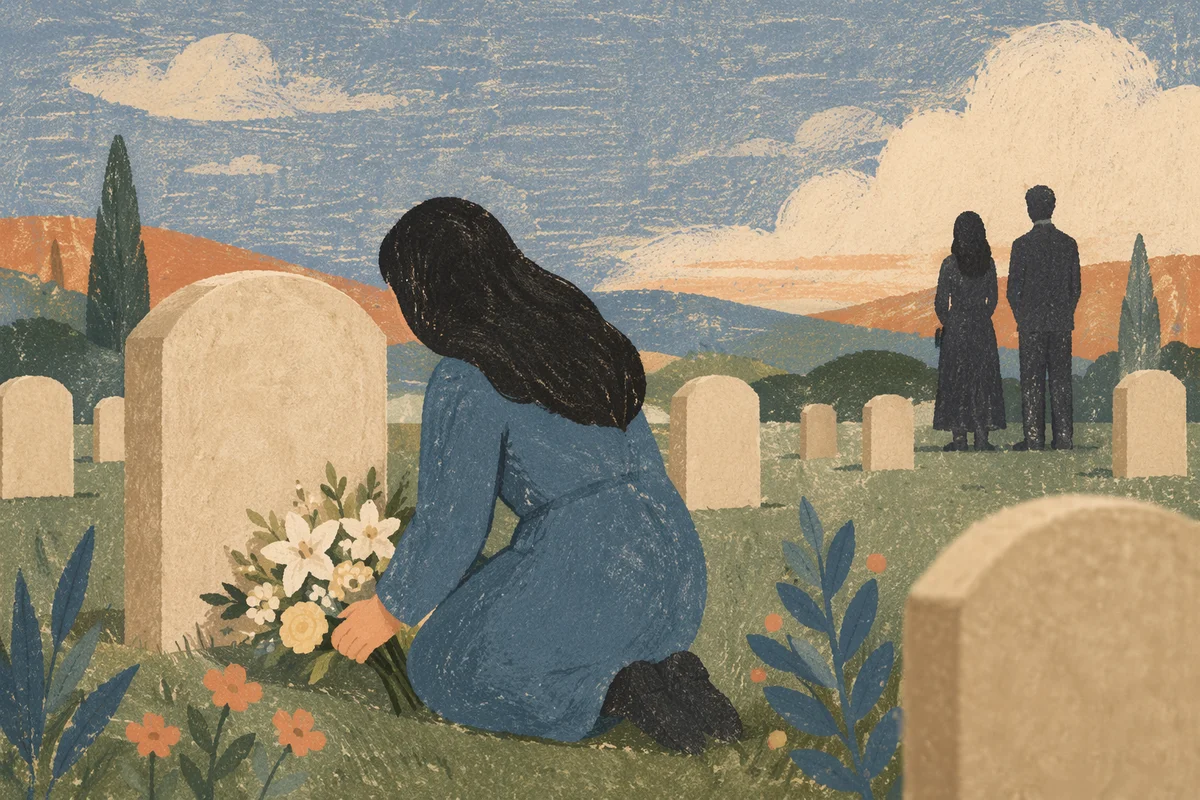 Peaceful Grave Memorial Flower Tribute