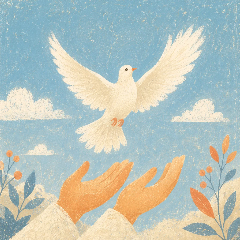 White Dove Released Into Open Sky