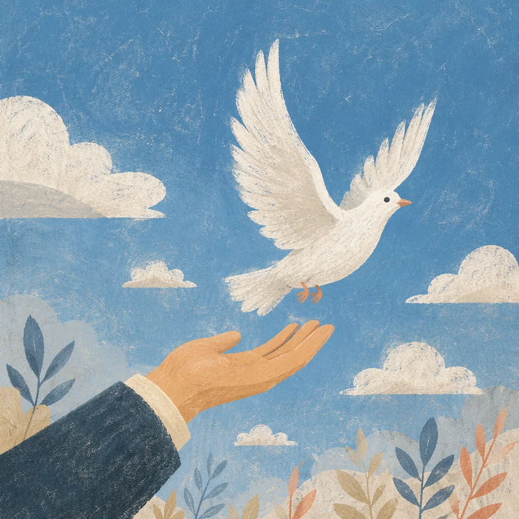 White Dove Released Into Open Sky