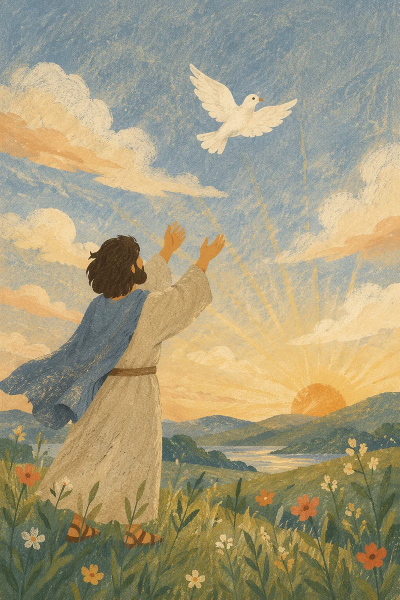 White Dove Released Into Morning Sky