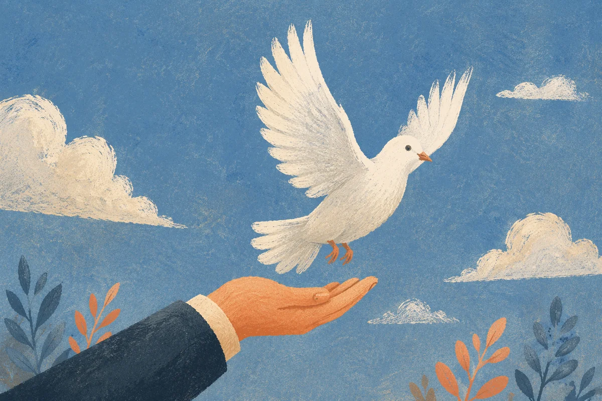 White Dove Released Into Open Sky