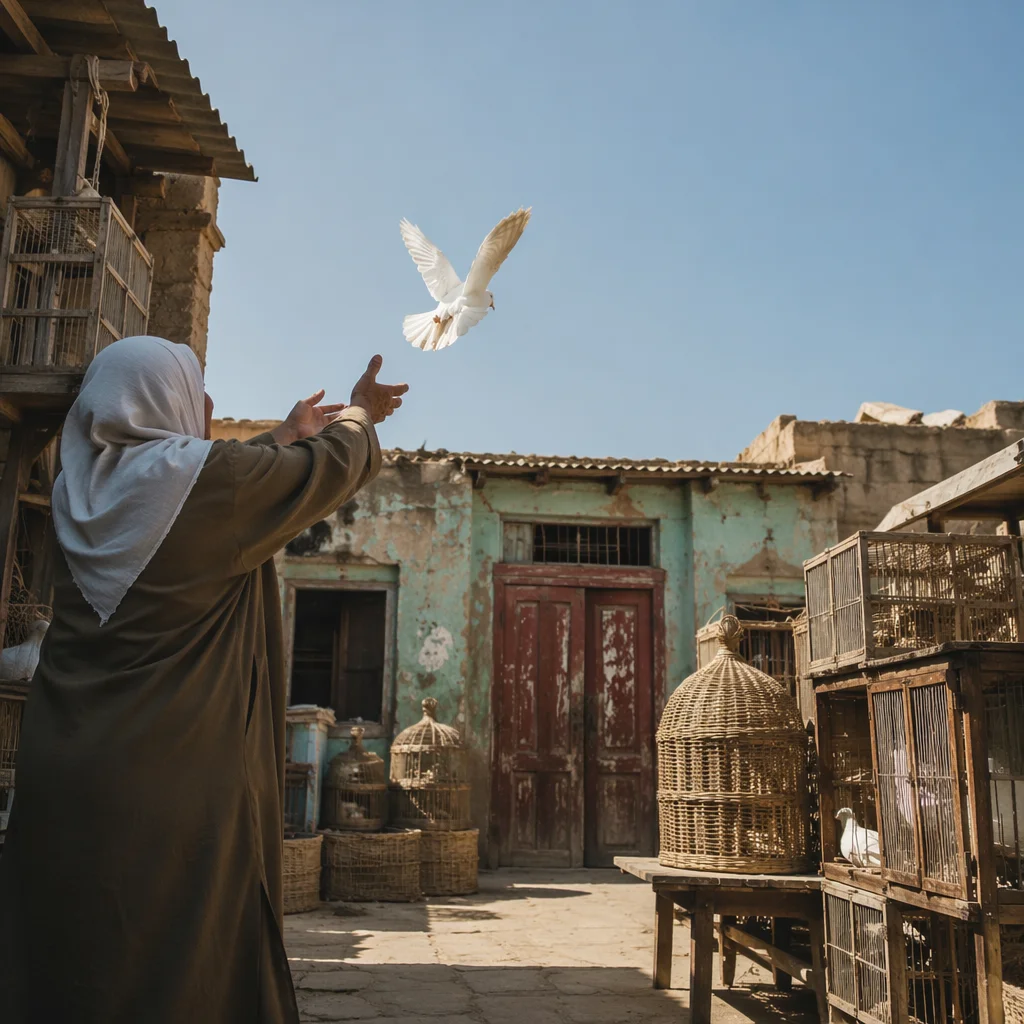 Person Releasing White Dove Into Sky