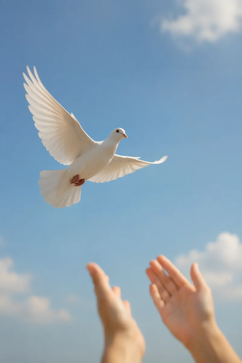 White Dove Released Into Open Sky