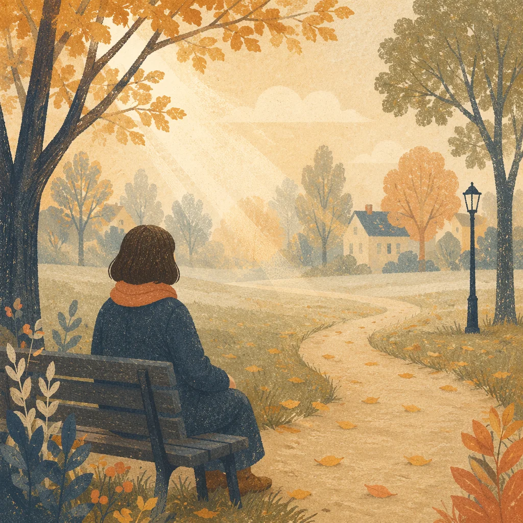 Solitary Reflection on a Park Bench