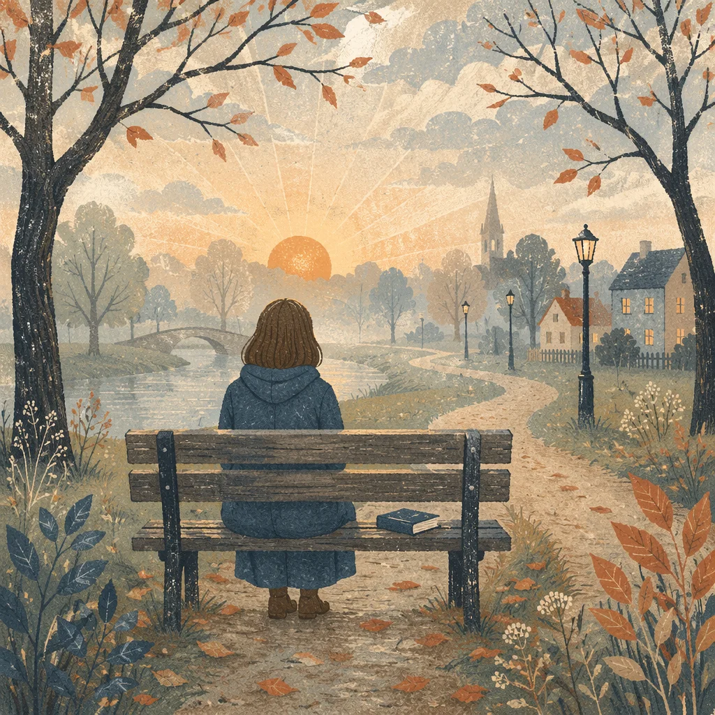 Solitary Dawn Prayer on Park Bench