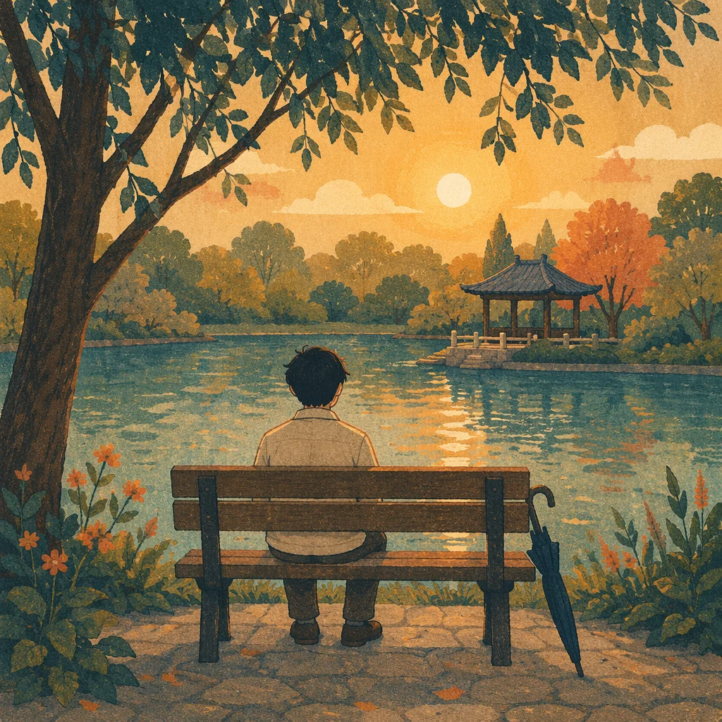 Quiet Reflection on a Park Bench