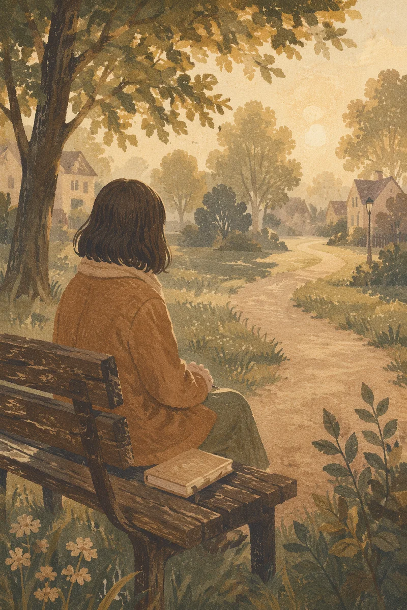 Solitary Morning Reflection on Park Bench