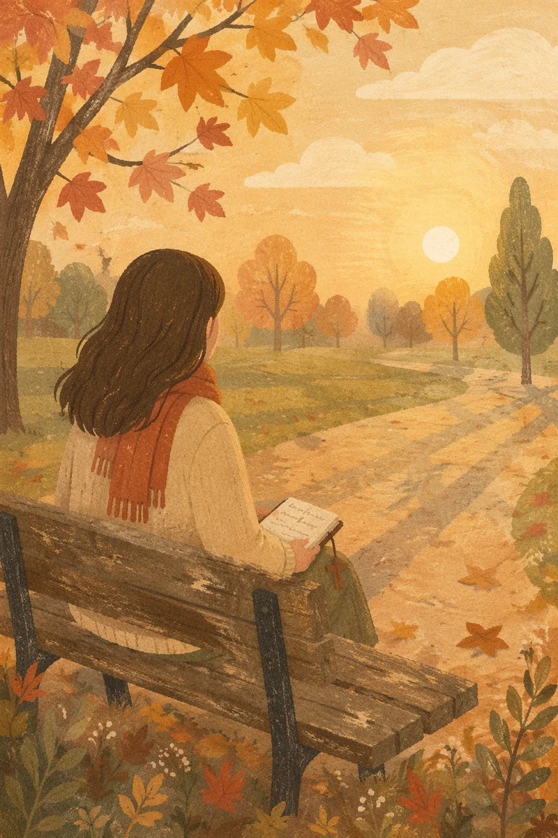 Quiet Prayer on an Autumn Park Bench